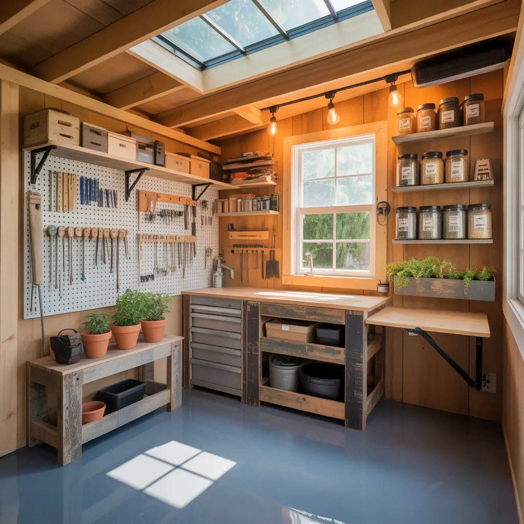 10x12 shed inside ideas