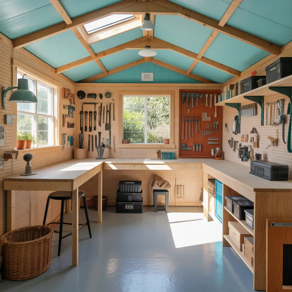 10x12 shed inside ideas