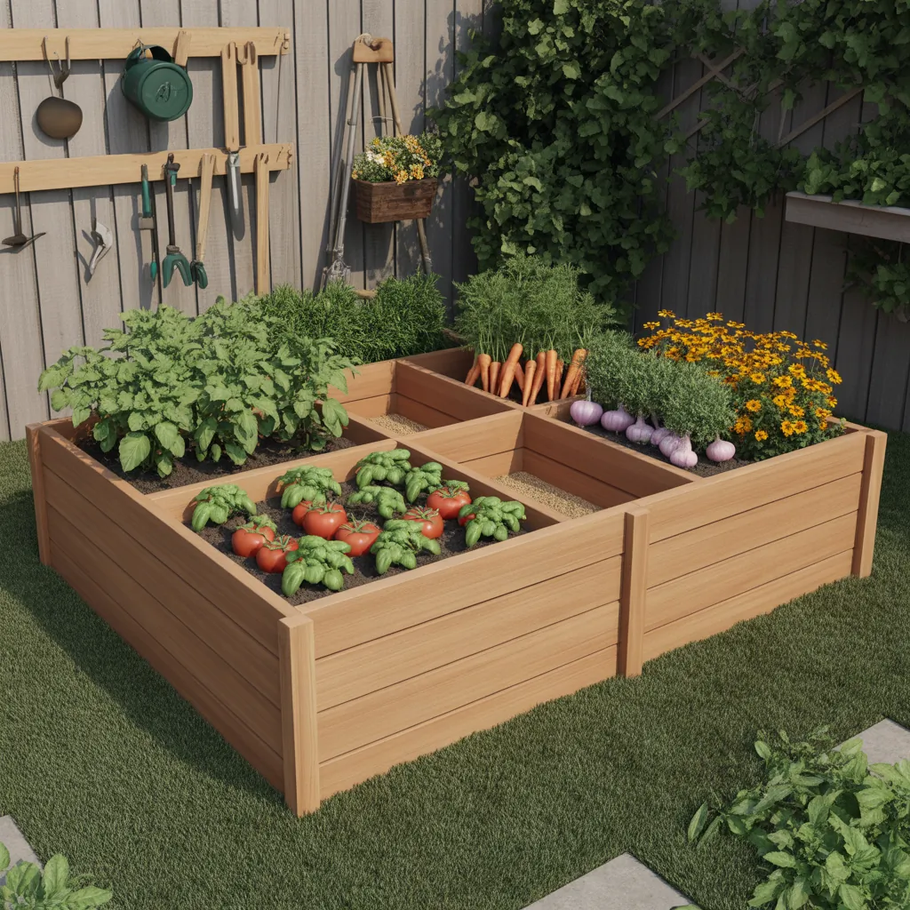 4x8 raised bed outdoor vegetable garden layout ideas companion plants