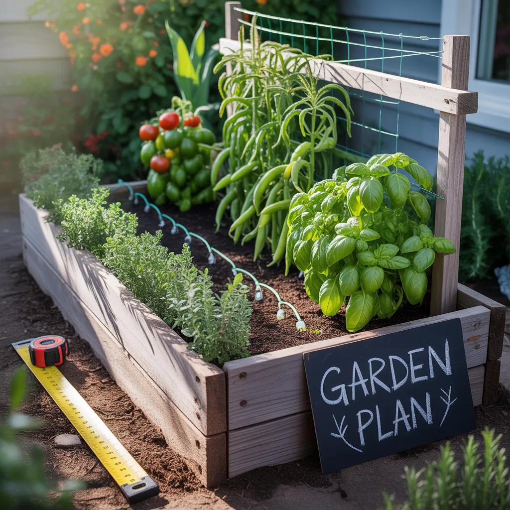 4x8 raised bed outdoor vegetable garden layout ideas companion plants