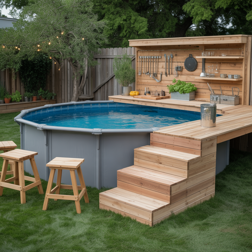 above ground pool bar concept