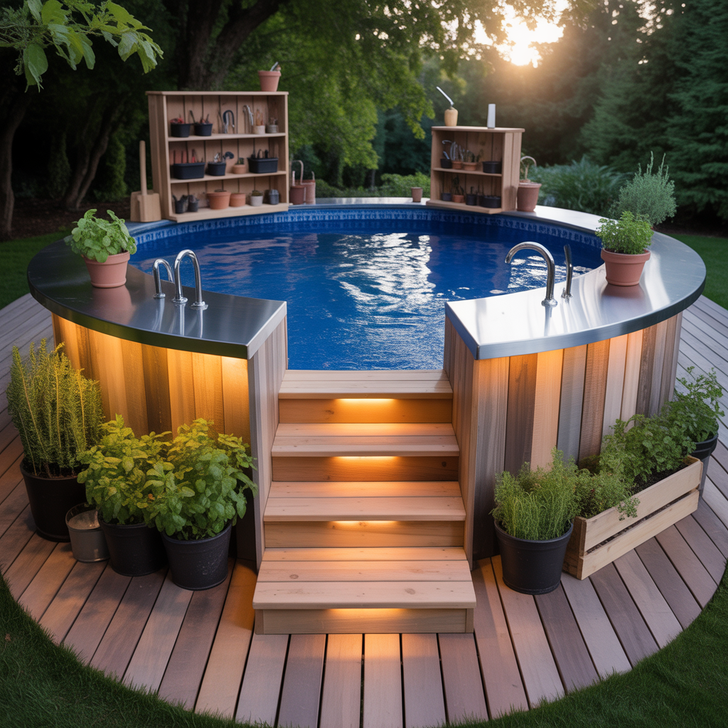 above ground pool bar concept