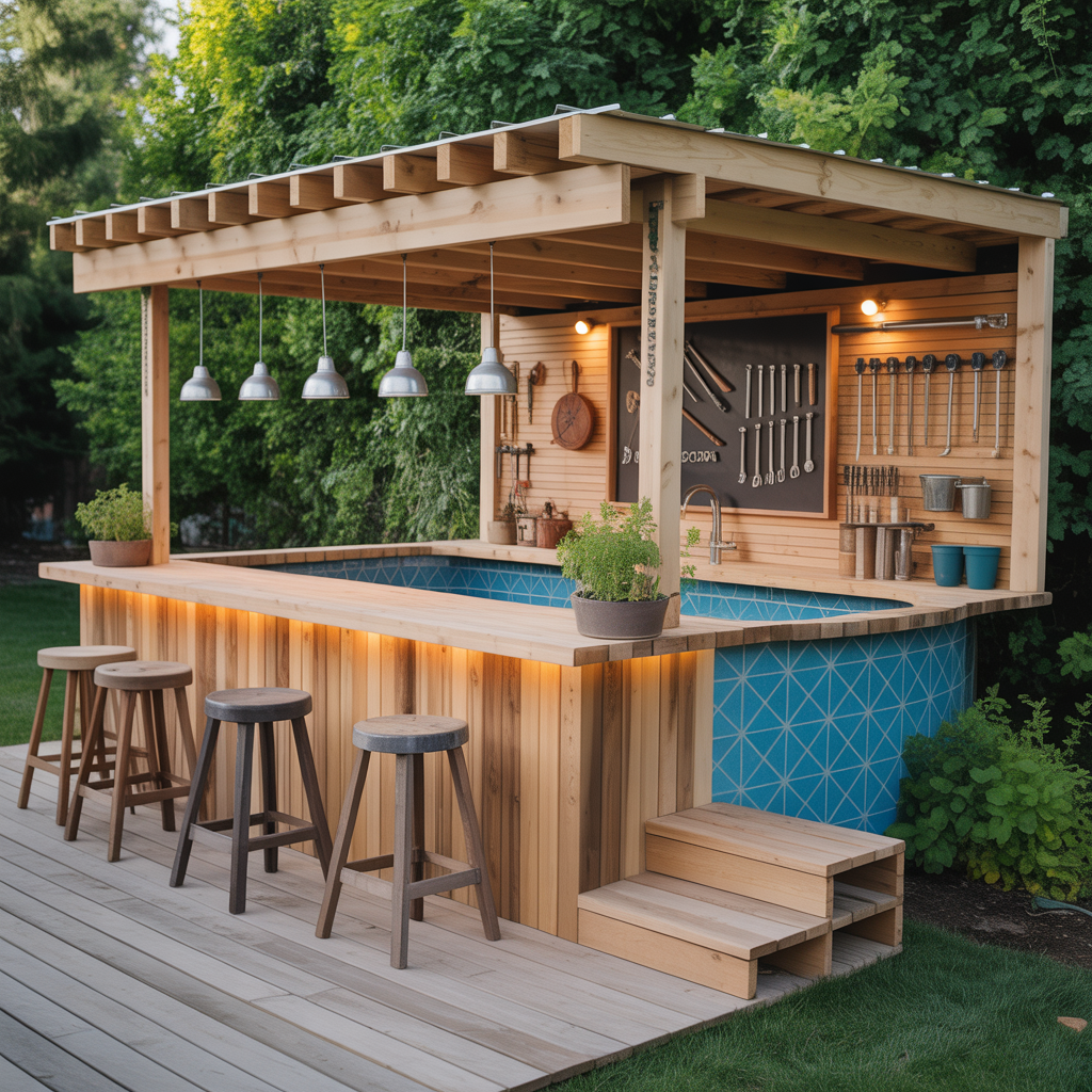 above ground pool bar concept