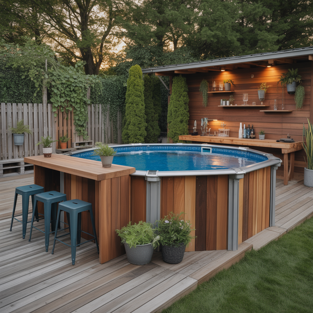 above ground pool bar concept