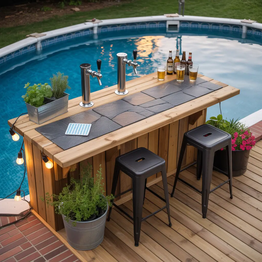 above ground pool bar concept