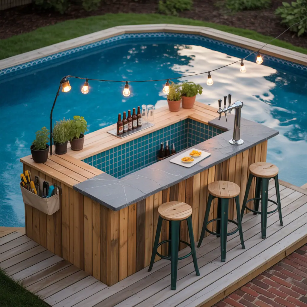 above ground pool bar concept