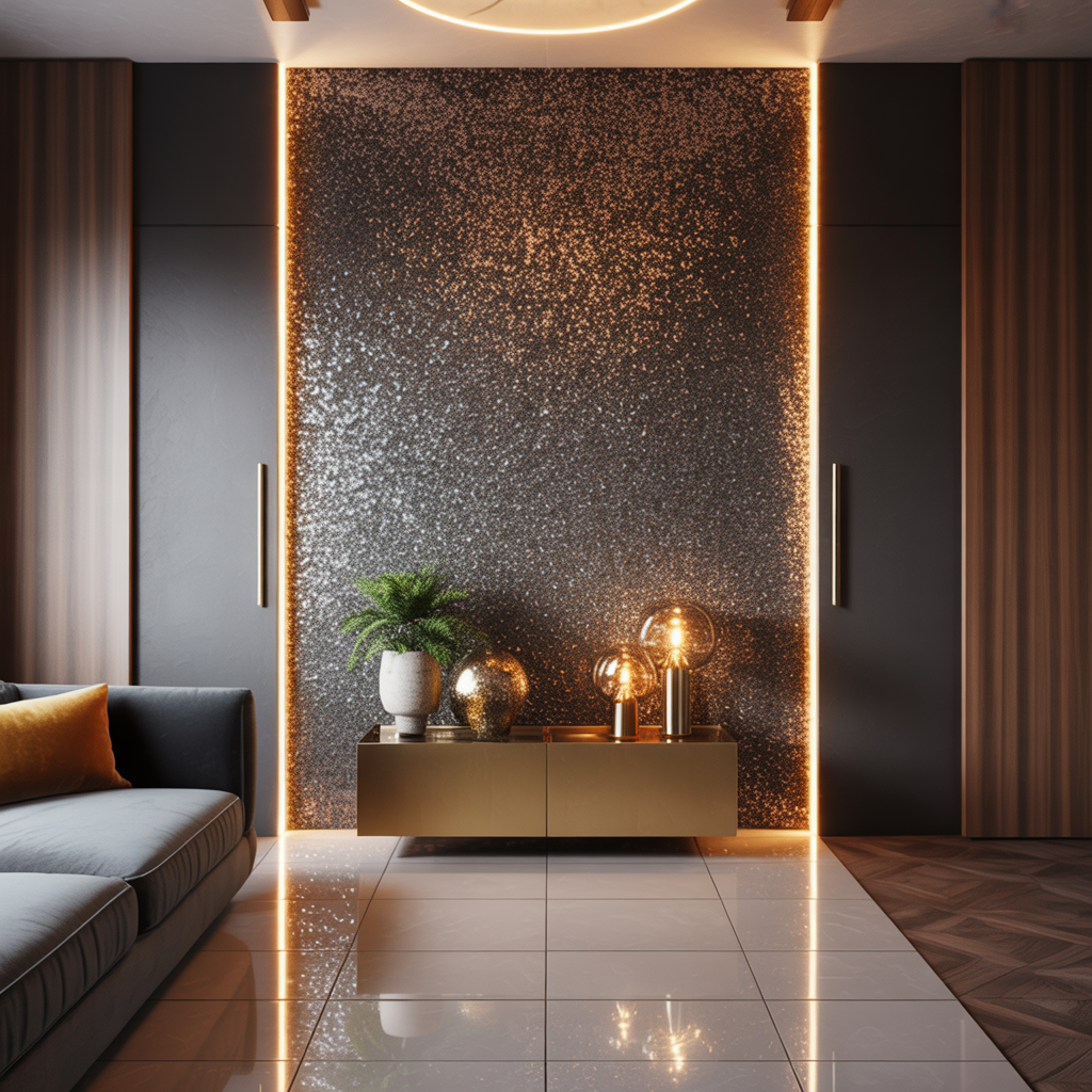 accent wall ideas glitter