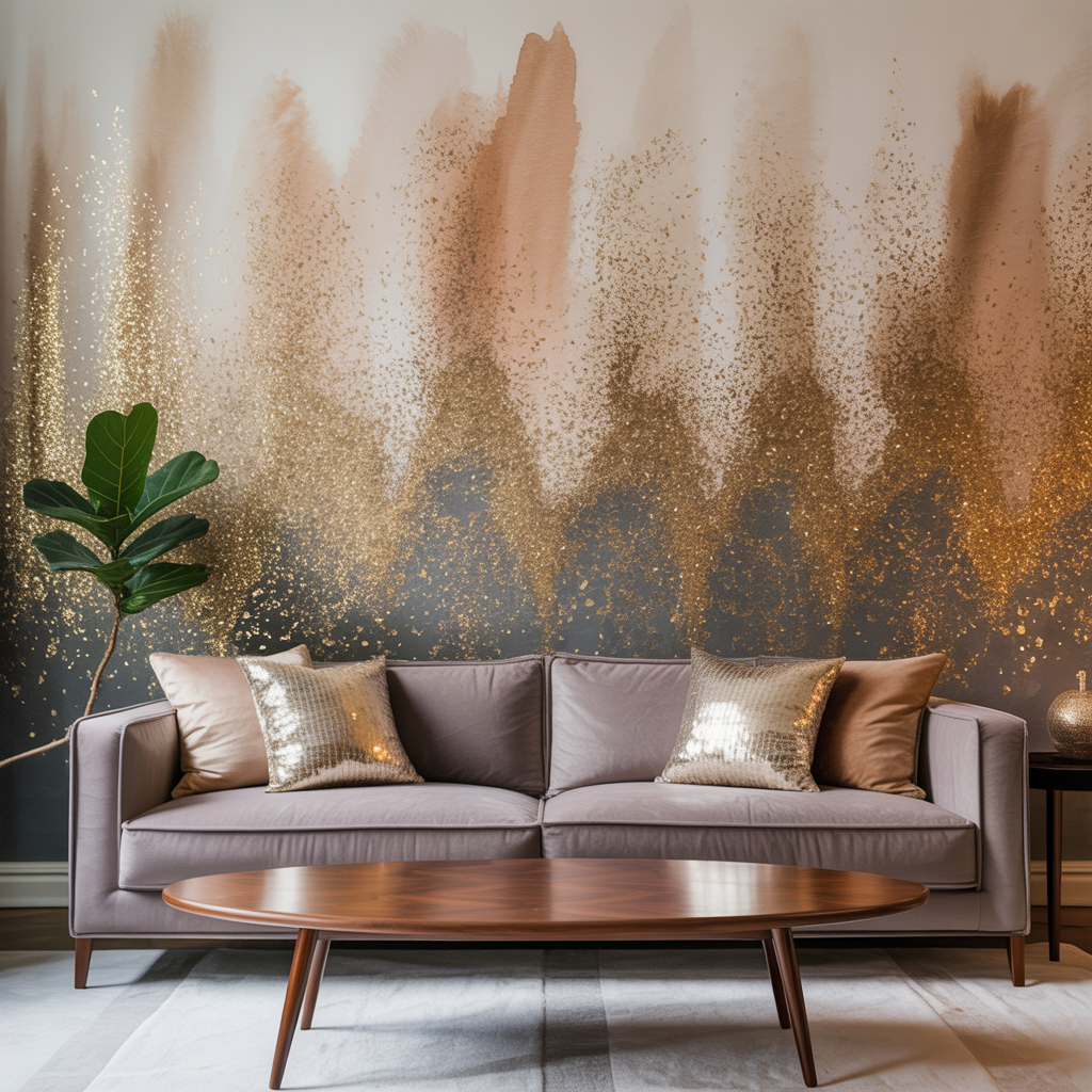 accent wall ideas glitter