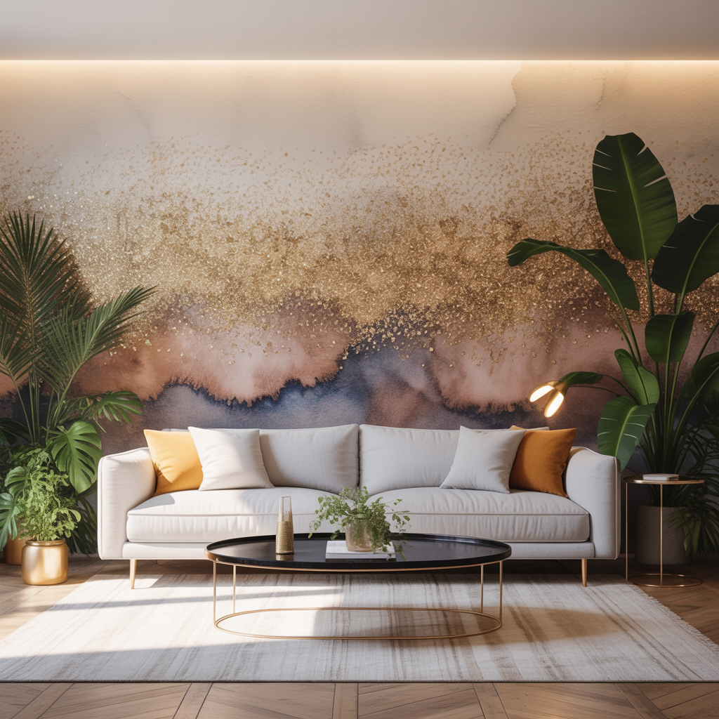 accent wall ideas glitter