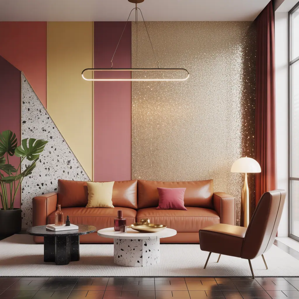 accent wall ideas glitter