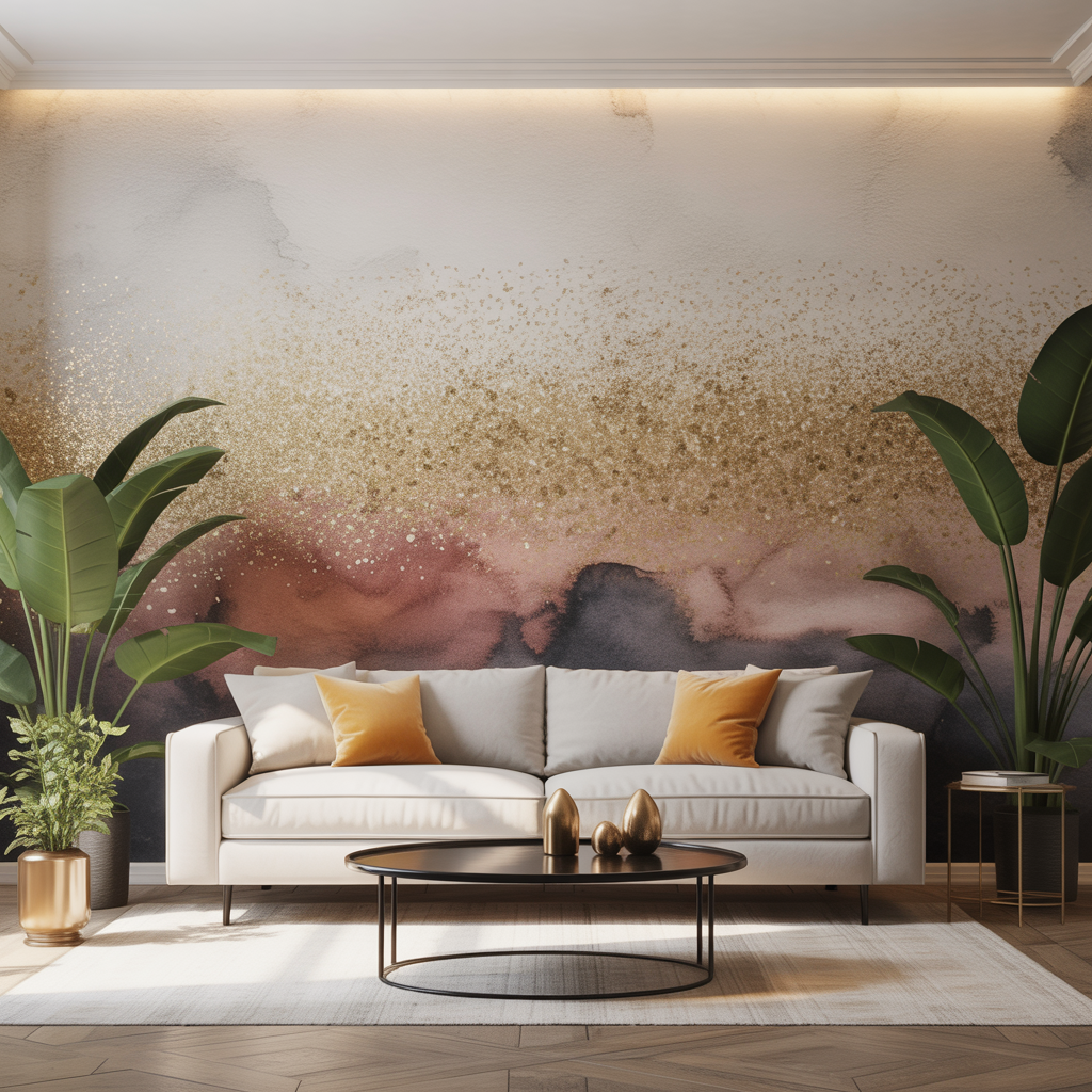 accent wall ideas glitter