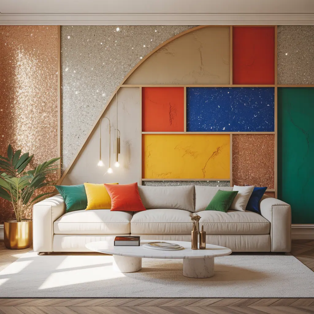accent wall ideas glitter