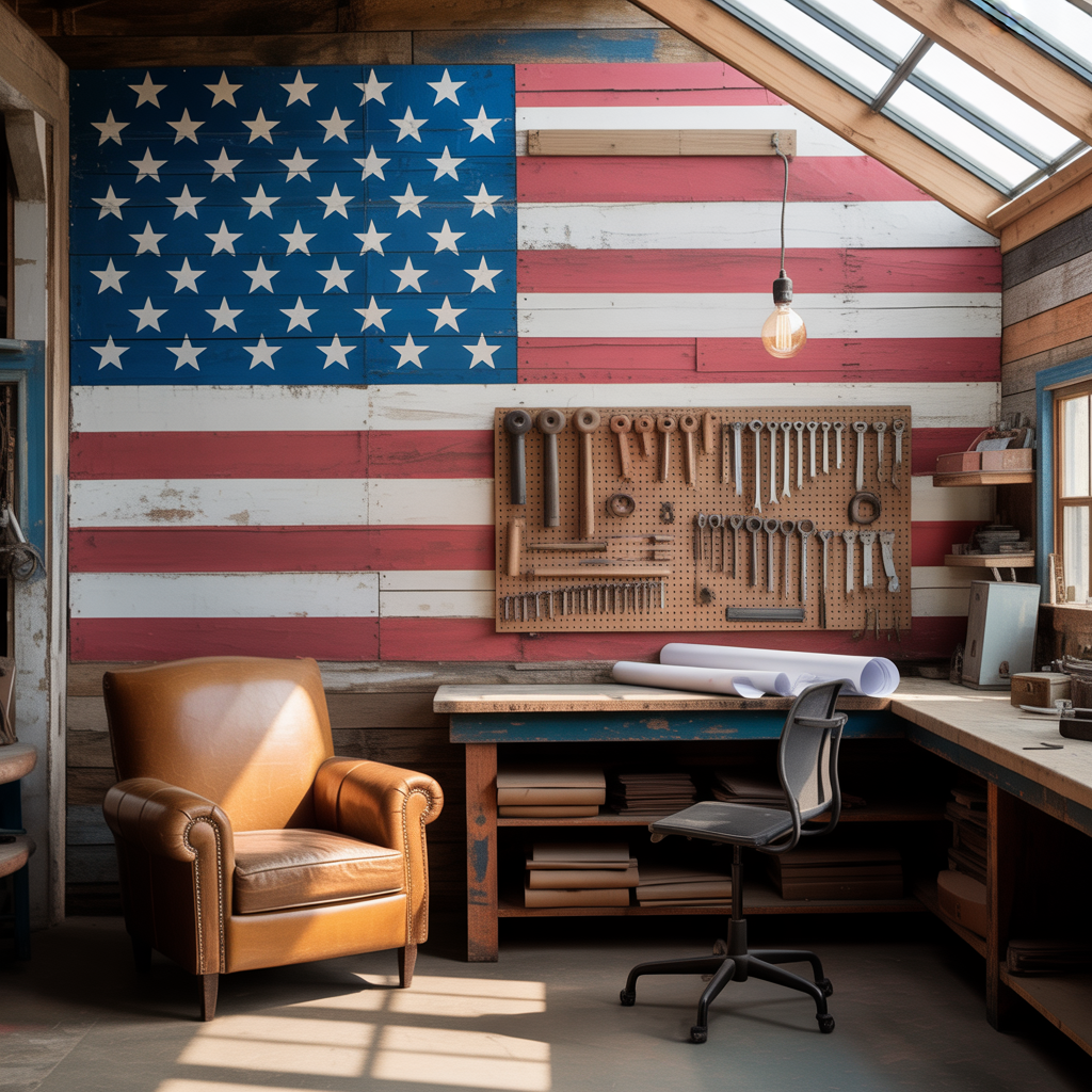 american flag room concept
