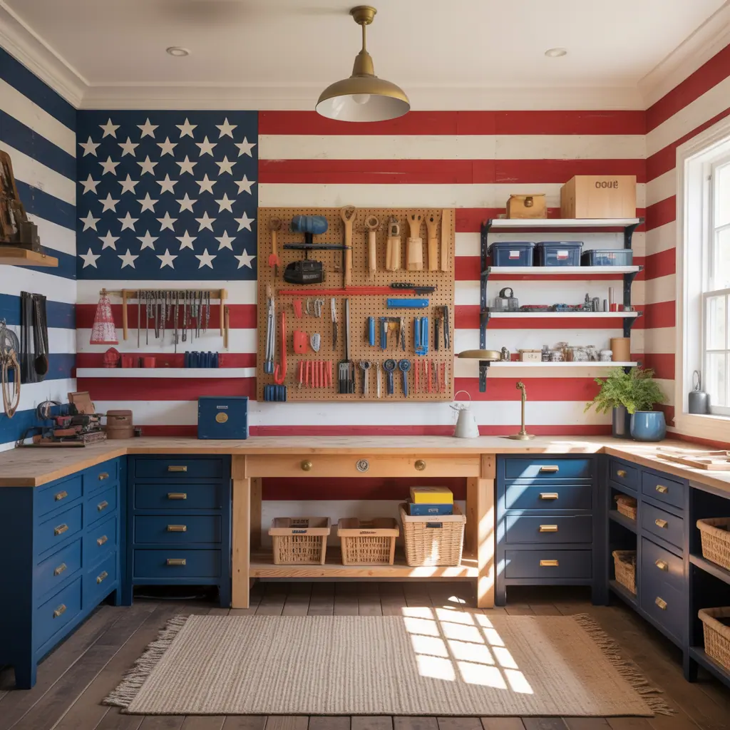 american flag room concept