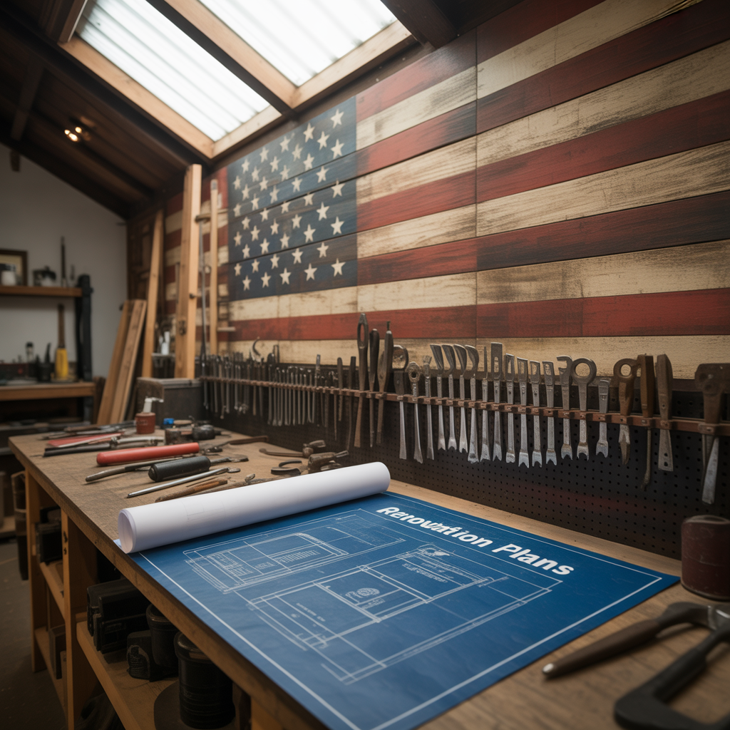 american flag room concept