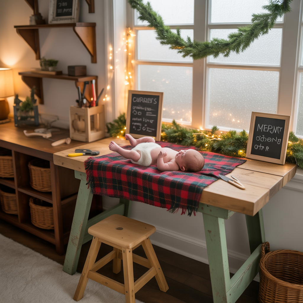 baby christmas photoshoot home ideas