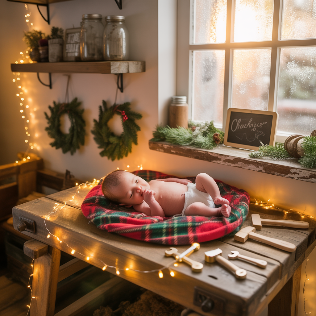 baby christmas photoshoot home ideas