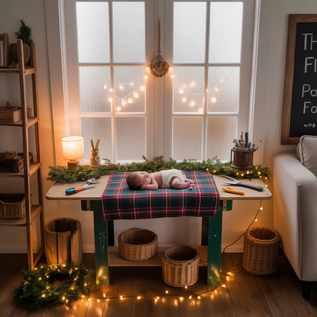 baby christmas photoshoot home ideas