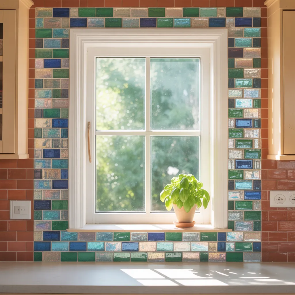 backsplash ideas around window frame