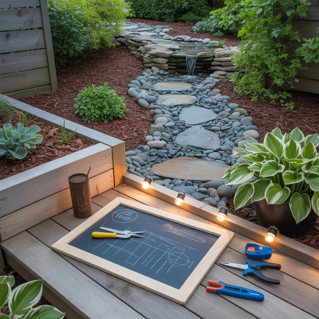 backyard landscaping with river rock