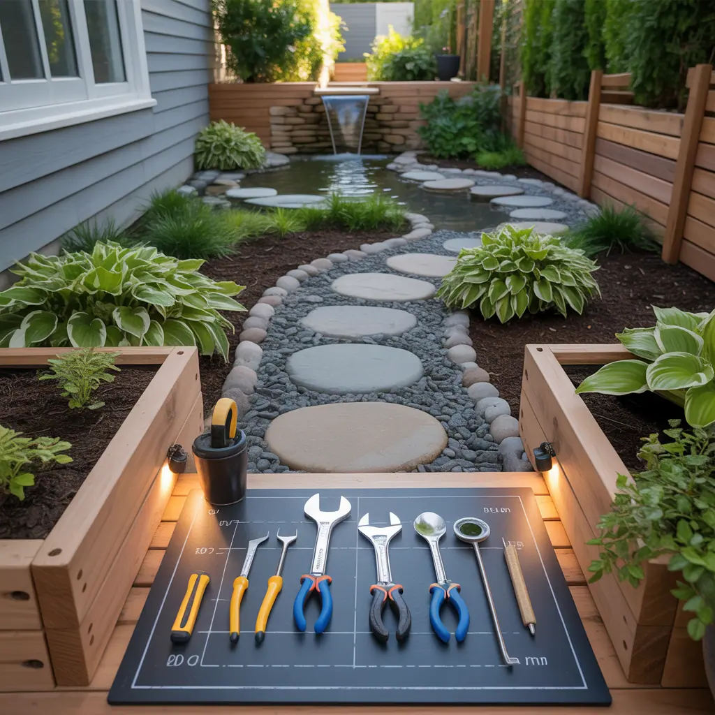 backyard landscaping with river rock