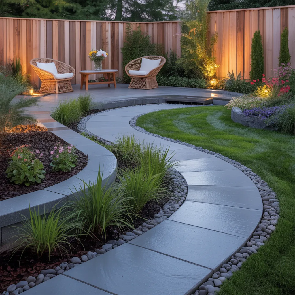backyard landscaping with river rock