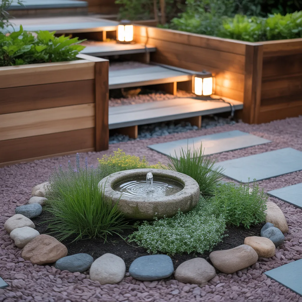 backyard landscaping with river rock