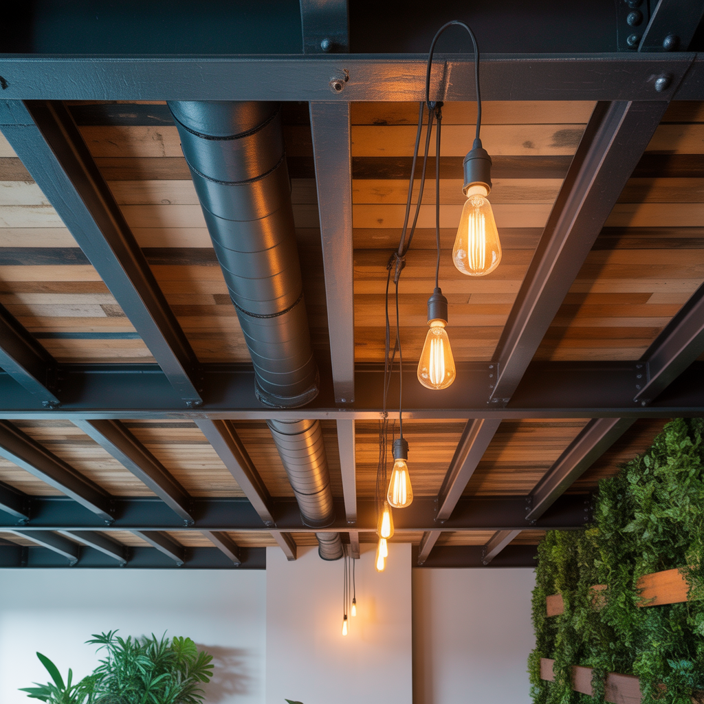 basement exposed ceiling design ideas