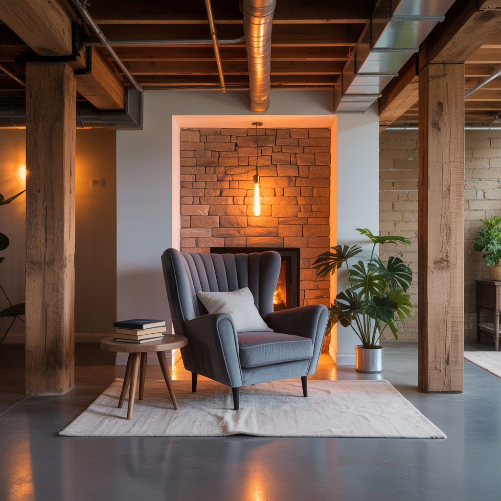basement exposed ceiling design ideas