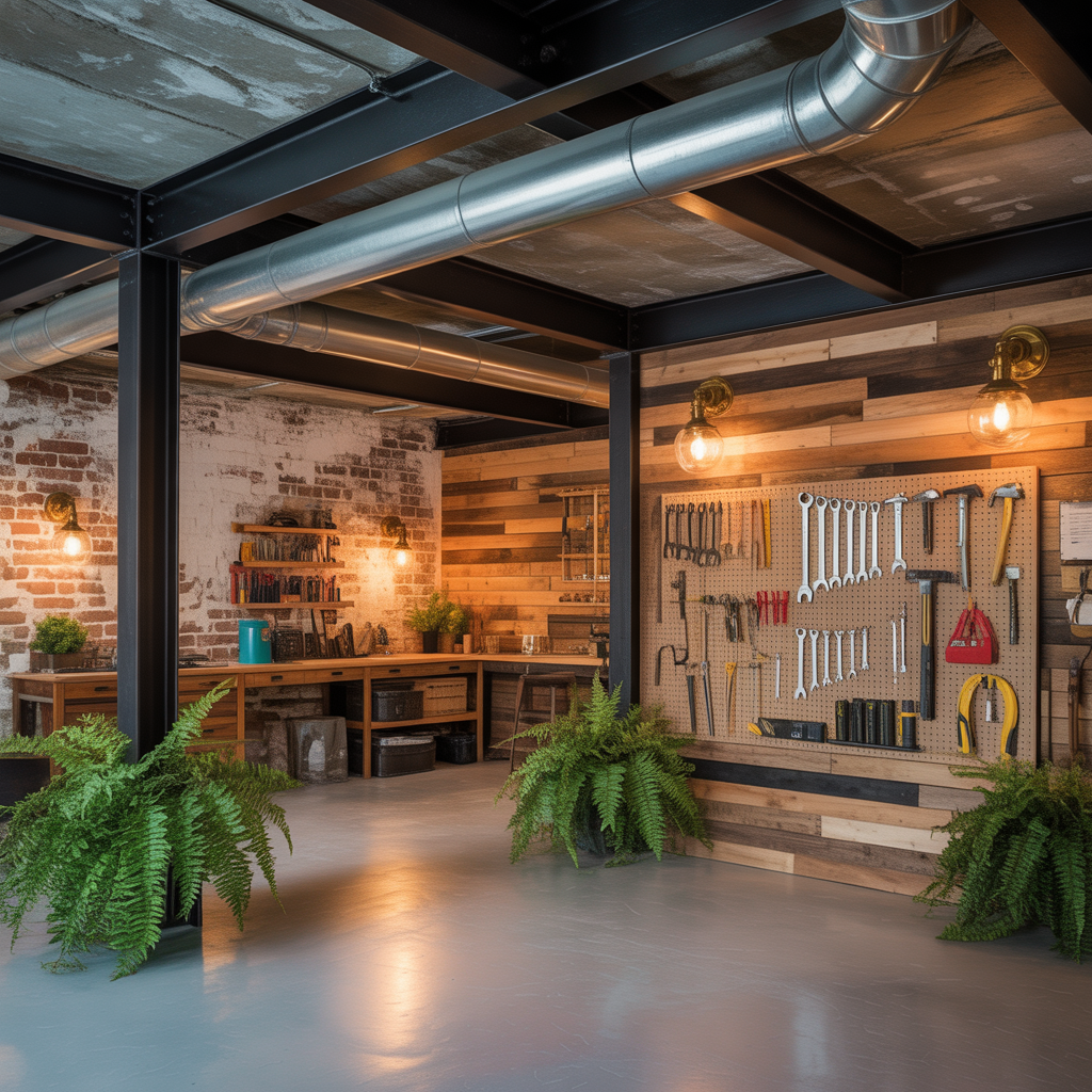 basement exposed ceiling design ideas