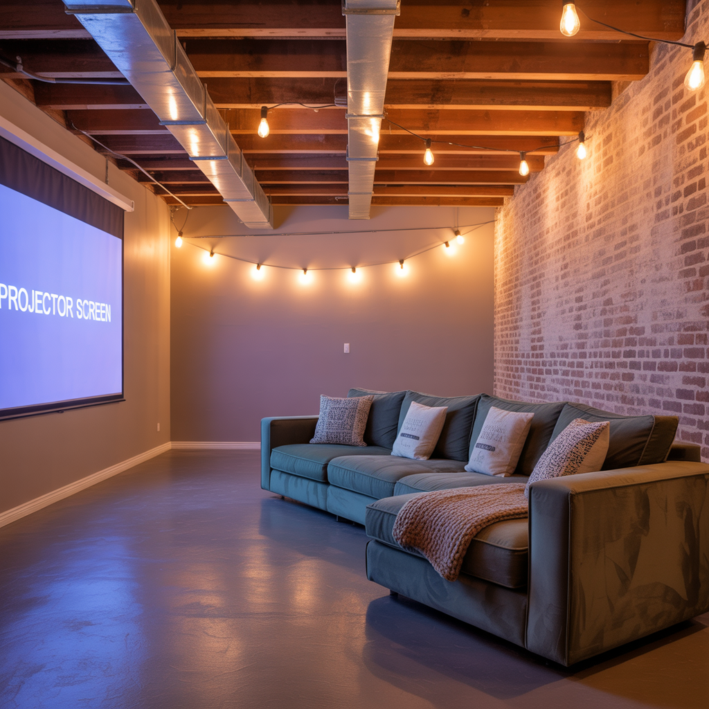 basement exposed ceiling design ideas