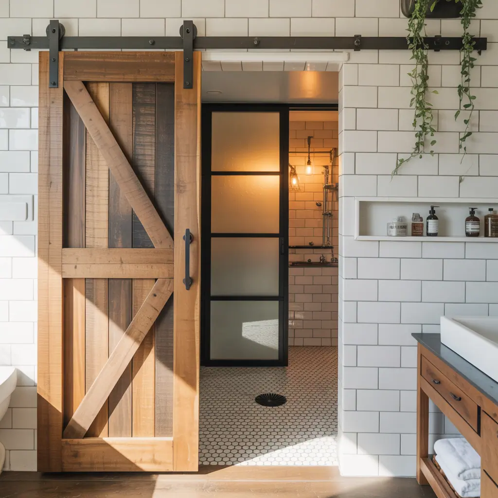 bathroom barn door concept