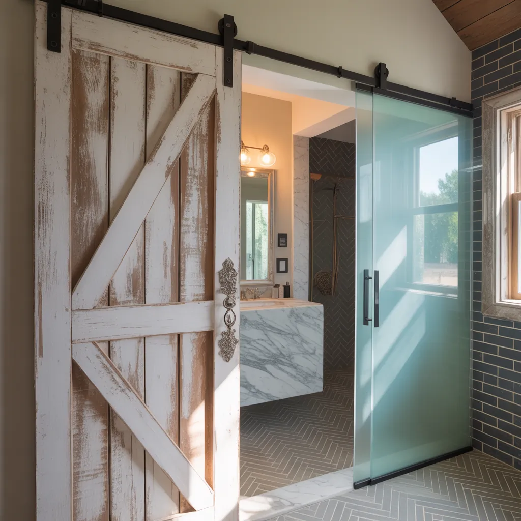 bathroom barn door concept