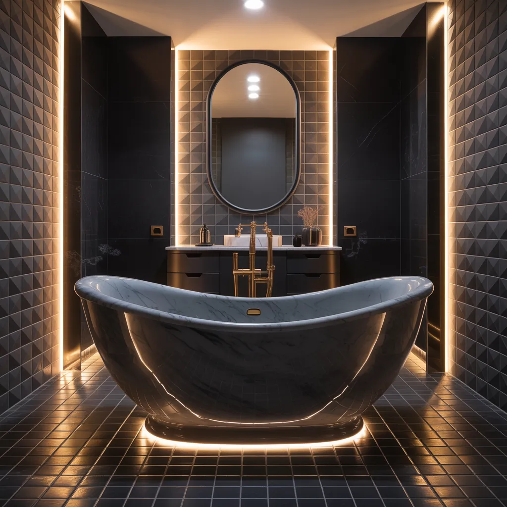 bathroom ideas black gold
