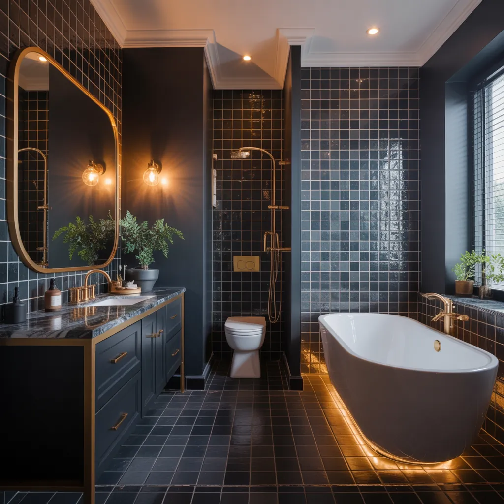bathroom ideas black gold
