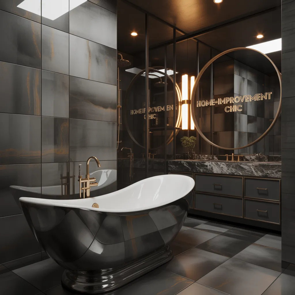 bathroom ideas black gold