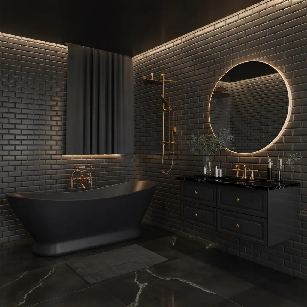 bathroom ideas black gold