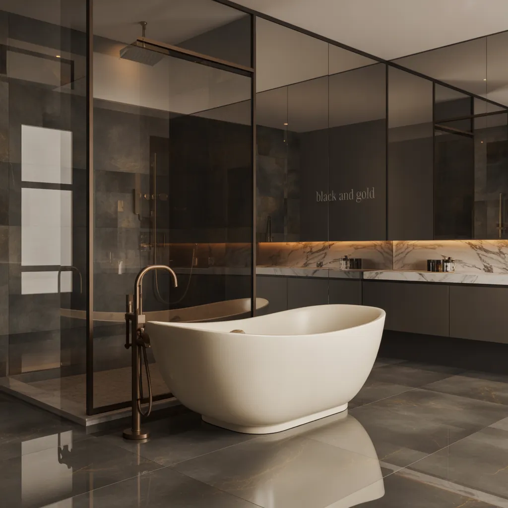 bathroom ideas black gold