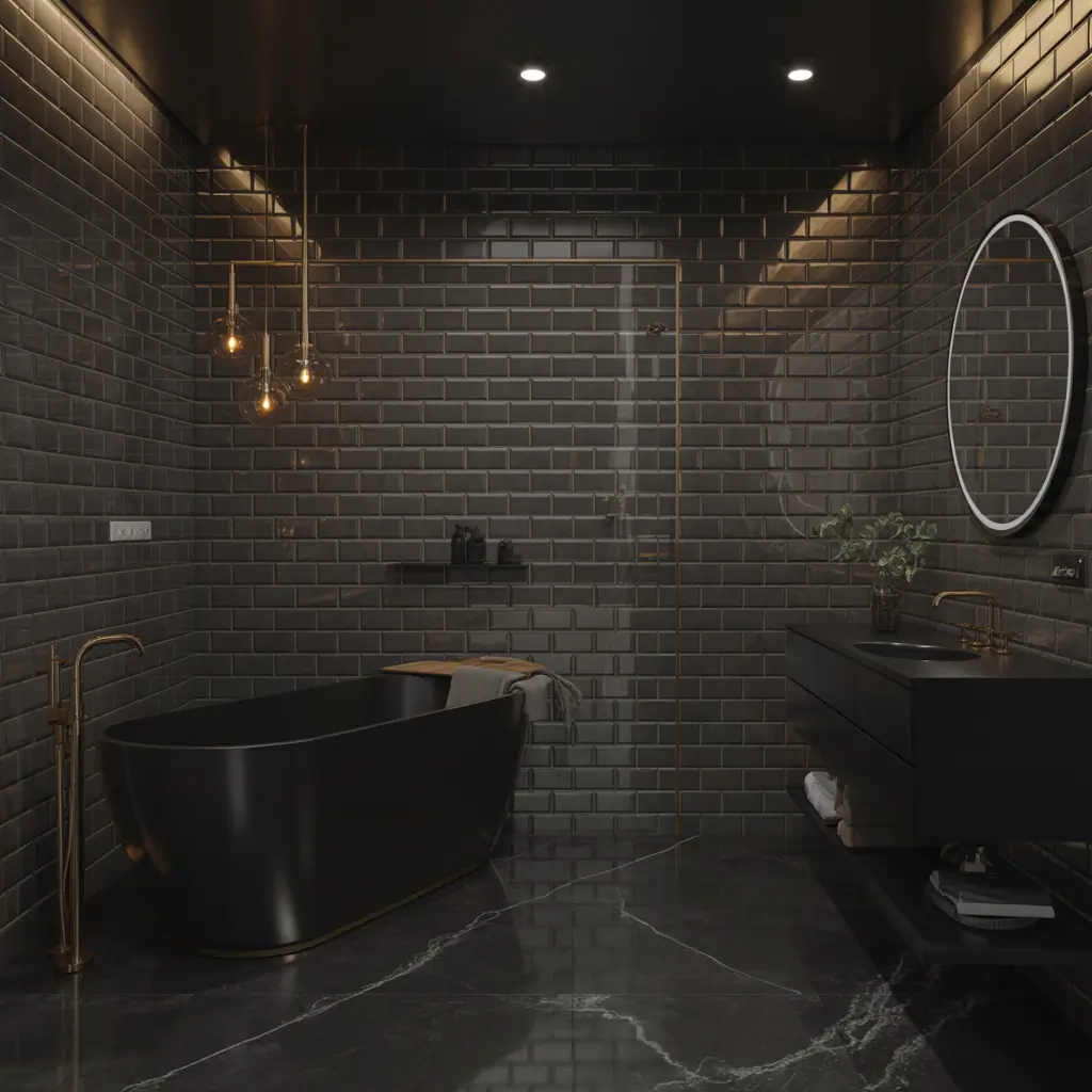 bathroom ideas black gold