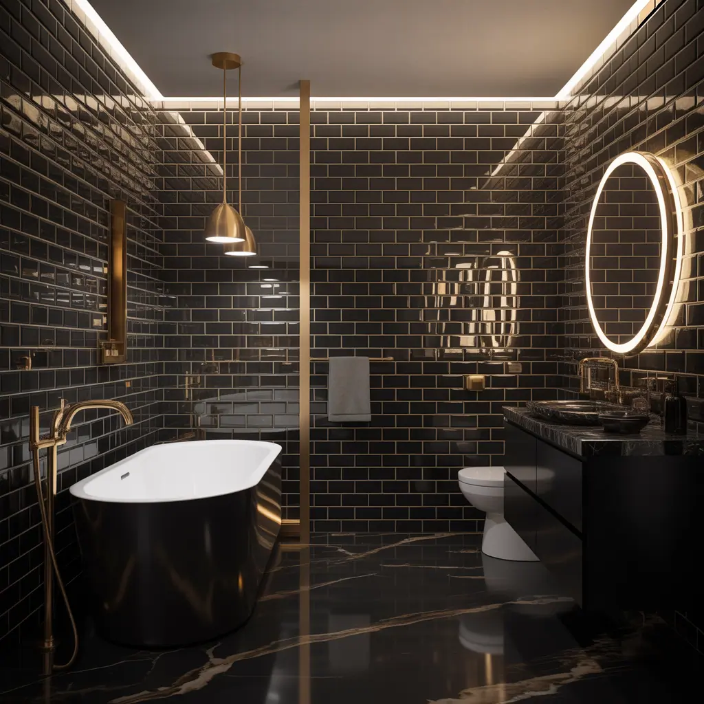 bathroom ideas black gold