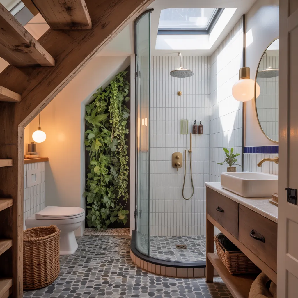 bathroom ideas under stairs