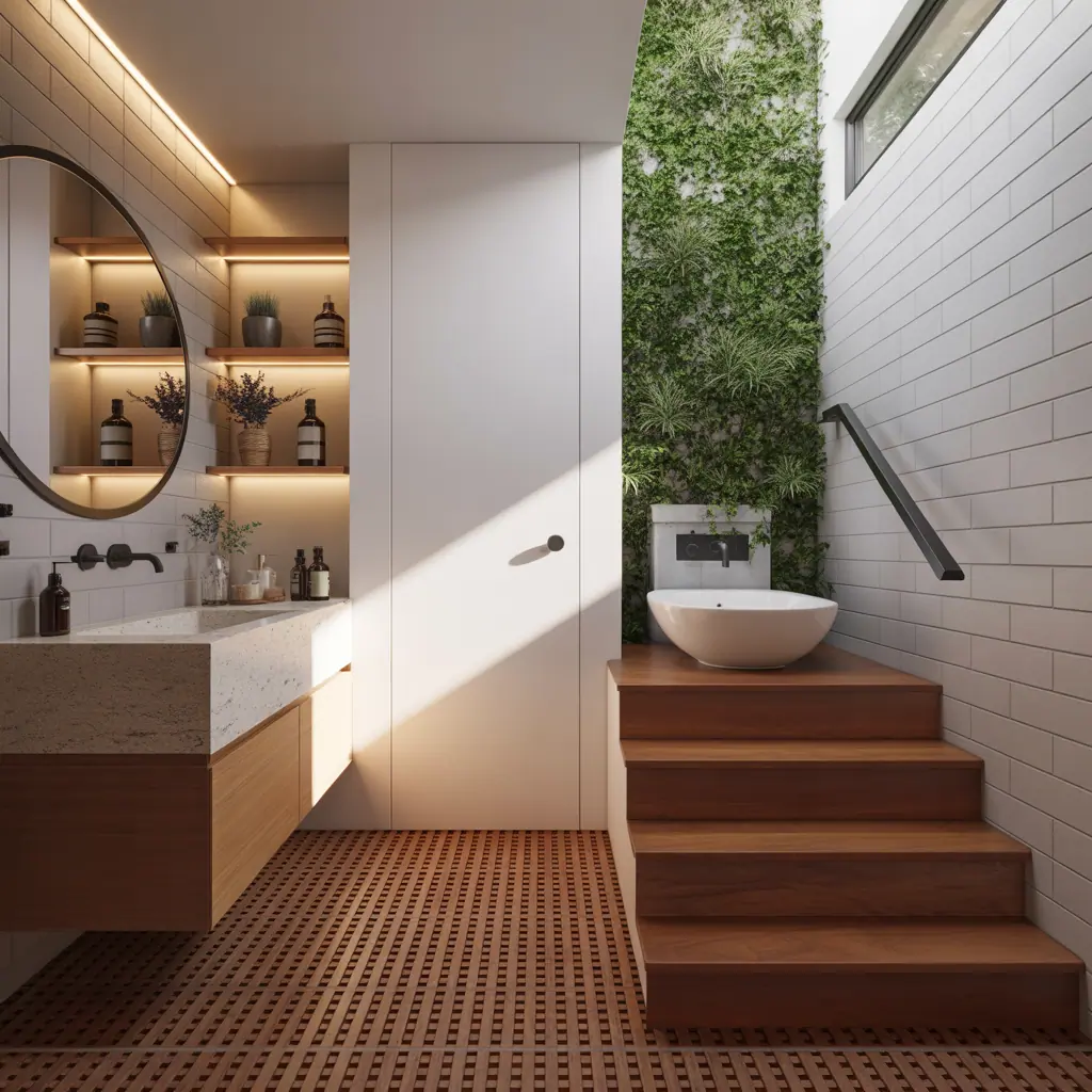 bathroom ideas under stairs
