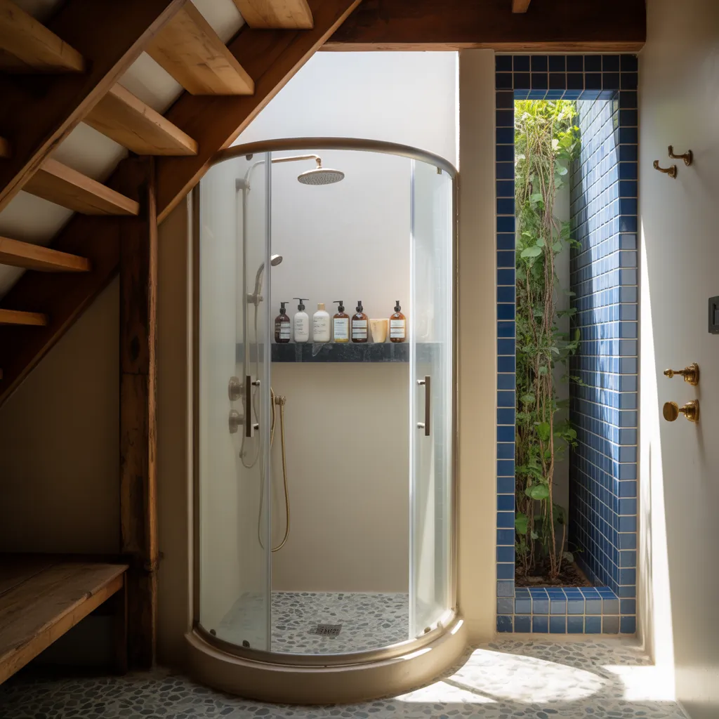 bathroom ideas under stairs