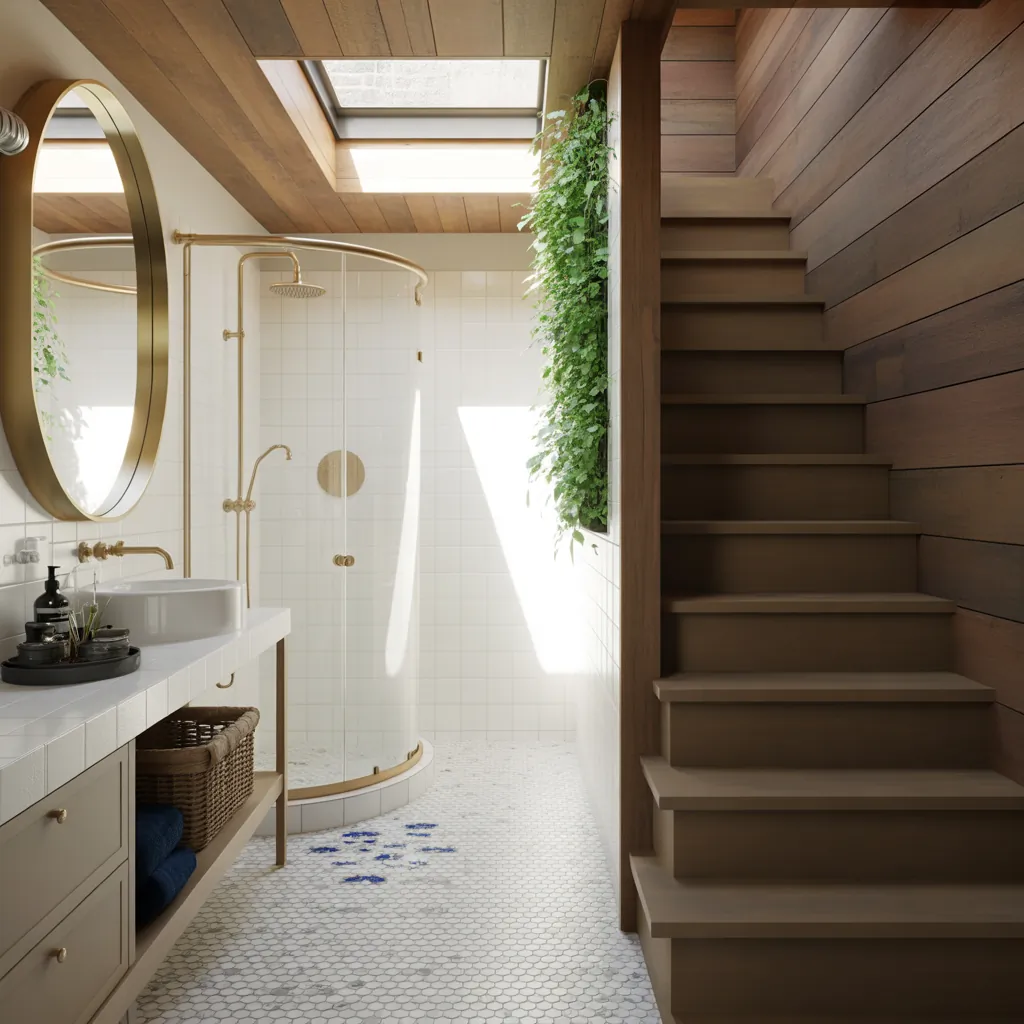 bathroom ideas under stairs
