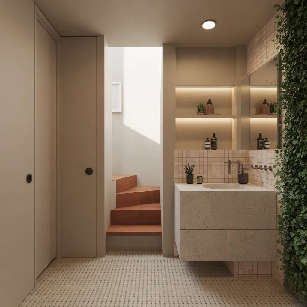 bathroom ideas under stairs