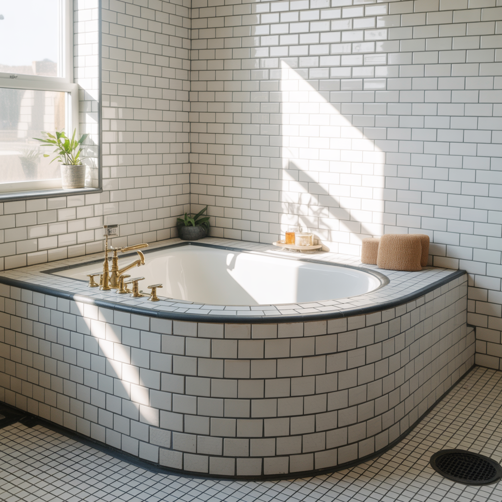 bathroom tile around tub