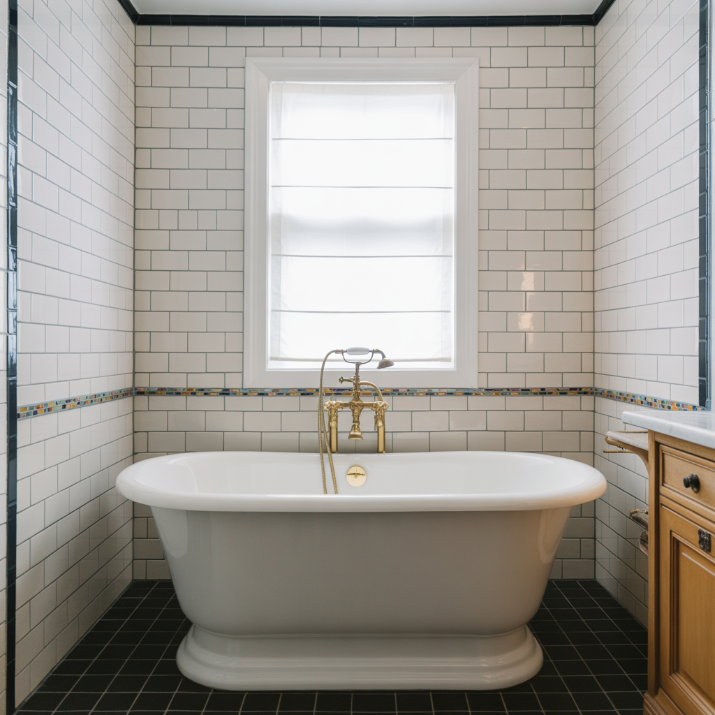 bathroom tile around tub