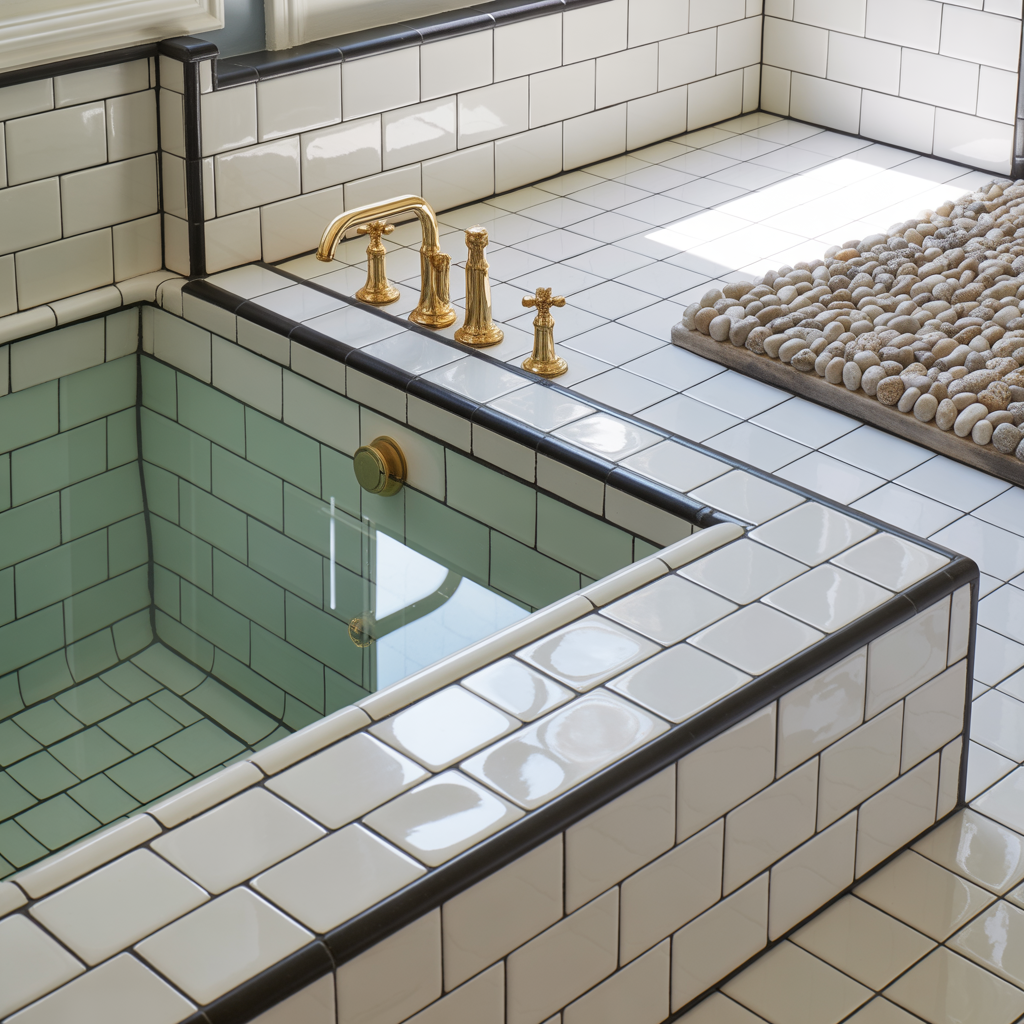 bathroom tile around tub