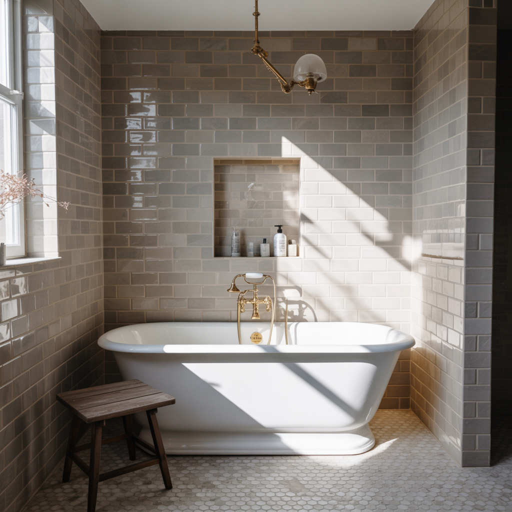 bathroom tile around tub