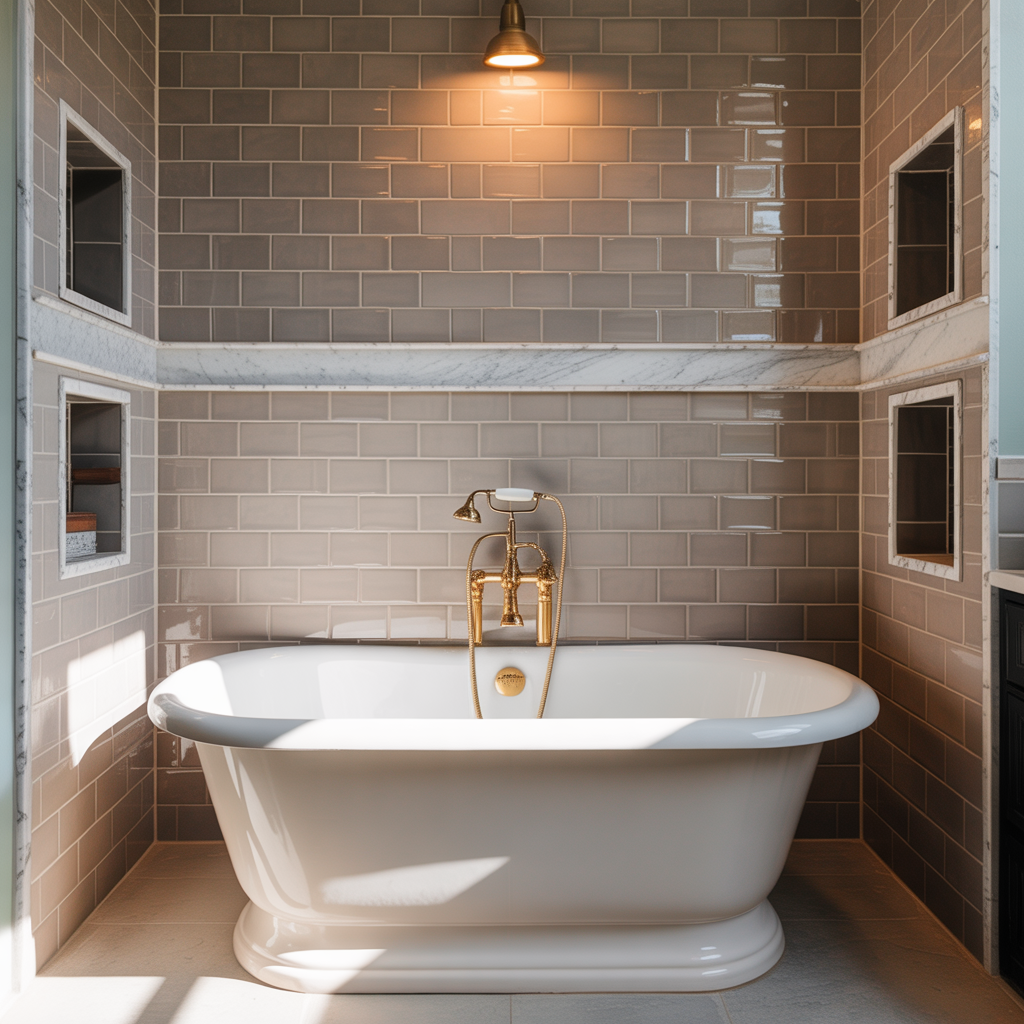 bathroom tile around tub